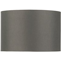 Dar Lighting Bokara Faux Silk Drum Shade in Grey 38 cm