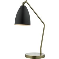 Dar Lighting Olly Adjustable Task Lamp In Antique Brass And Black Finish