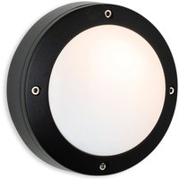 Firstlight 3823BK Nova Outdoor Wall Light In Black With White Diffuser IP44