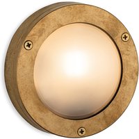 Firstlight 3852BR Nautic Outdoor Solid Brass Small Bulkhead Light with Frosted Glass IP64