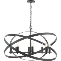 Dar Lighting Nitya 8 Light Ceiling Pendant Light In Matt Black Finish