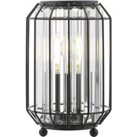 Dar Lighting Naeva Crystal Table Lamp In Matt Black Finish