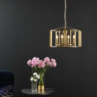 Dar Lighting Myka 4 Light Ceiling Pendant Light In Brushed Bronze Finish