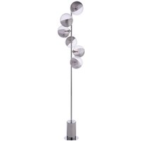 Dar Lighting Spiral 6 Light Floor Lamp In Polished Chrome With Smoked And Clear Ribbed Glass