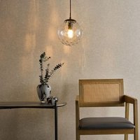 Dar Lighting Ripple Ceiling Pendant Light In Matt Black Finish With Clear Glass
