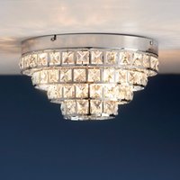 Endon MOTOWN-4CH 4 Light Flush Ceiling Light With Glass Beads