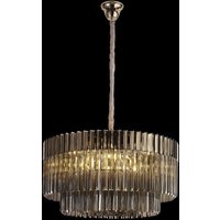 Prestige Metro Round Smoked Ceiling Pendant Light In Polished Nickel Finish 80cm