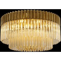 Prestige Metro Cognac Sculptured Flush Ceiling Light In Brass Finish 80cm