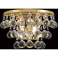 IL30214 Delmar 2 Light Gold And Crystal Wall Lamp