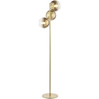 Dar Lighting Lycia 3 Light Floor Lamp In Satin Gold With Gold Ombre Glass LYC4935