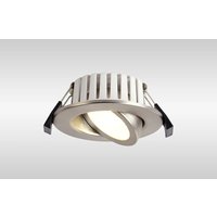 Oslo Dimmable Colour Changing Tilted LED Downlight In Brushed Nickel Finish IP65