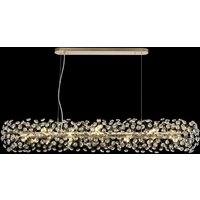 Fusion 14 Light Crystal Linear Ceiling Pendant In French Gold Finish
