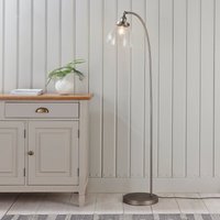 Endon 91741 Hansen Task Floor Lamp In Brushed Silver Finish With Clear Glass
