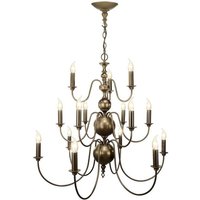 David Hunt Lighting FLE1531 Flemish 15 Light Matt Bronze Ceiling Pendant