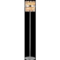 Hampton 8 Light Floor Lamp In Polished Nickel Finish With Amber Glass
