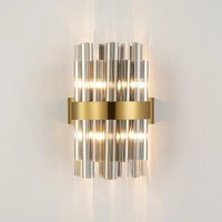 Hampton 4 Light Wall Light In Brass Finish With Smoked Glass