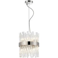 Hampton 6 Light Round Ceiling Pendant Light In Polished Nickel Finish With Clear Glass 25cm