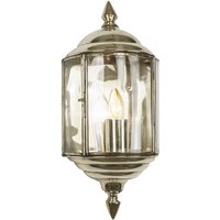 Wentworth 473 Traditional Solid Brass Nickel Plated 1 Light Wall Lantern