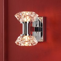 Dar Lighting Tiana 2 Light Wall Light In Polished Chrome With Crystal Effect Shades