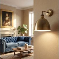 Firstlight 2898AB Genoa 1 Light Wall Light In Antique Brass Finish