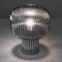 Dar Lighting Demarius Smoked Ribbed Glass Table Lamp