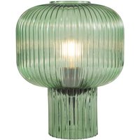 Dar Lighting Demarius Green Ribbed Glass Table Lamp