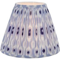 Dar Lighting Ikat Blue Cotton And White Empire Shade 30cm