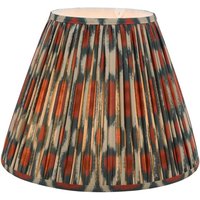 Dar Lighting Ikat Red And Green Cotton Tapered Drum Shade 40cm