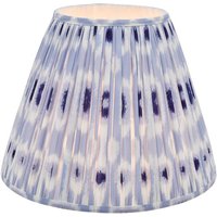 Dar Lighting Ikat Blue And White Cotton Tapered Drum Shade 40cm
