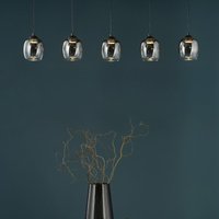 Dar Lighting Ramona LED Bar Ceiling Pendant In Matt Black With Smoked Ombre Glass