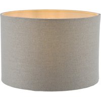 Dar Lighting Pyramid Grey Linen Drum Shade 25cm