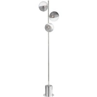 Dar Wisebuys Spiral 3 Light Floor Lamp In Polished Chrome With Smoked And Clear Glass