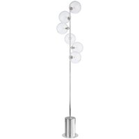 Dar Wisebuys Spiral 6 Light Floor Lamp In Polished Chrome With Twisted Glass