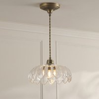 Laura Ashley Bexwell Ceiling Pendant Light In Matt Antique Brass With Glass Shade