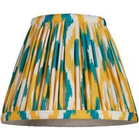 Endon 113095 Ikat Tapered Candle Clip Lamp Shade 16 cm In Yellow And Jade
