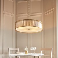 Endon 113421 Cordero 5 Light Grand Ceiling Pendant In Gold With White Inner Shade