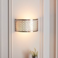 Endon 113263 Cordero 2 Light Wall Light In Satin Nickel With White Inner Shade
