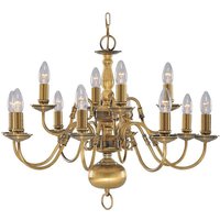 Searchlight 1019-12AB Flemish Antique Brass 12 Light Fitting