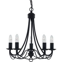 Searchlight 6345-5BK Maypole 5 Light Black Ceiling Pendant