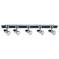 Searchlight 7495 Comet 5 Light Black /Chrome Ceiling Spotlight