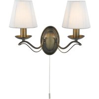 Searchlight 9822-2AB Andretti Traditional Antique Brass Double Wall Light