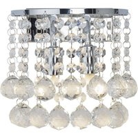 Searchlight 2402-2CC Hanna Chrome And Crystal 2 Light Wall Lamp