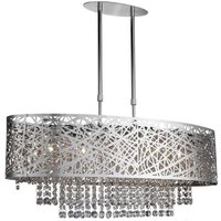 Searchlight 3055-5CC Mica Chrome and Crystal Ceiling Pendant Light