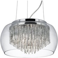 Searchlight 3624-4CC Curva 4 Light Ceiling Pendant Light In Chrome With Clear Glass