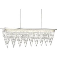 Searchlight 8857CC Drape Ceiling Bar Pendant Light In Chrome With Acrylic Drops - Length: 650mm