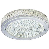 Searchlight 2714CC Flush Ceiling Light In Chrome With Glass And Crystal Detail