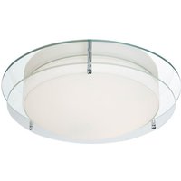 Searchlight 8803-36CC Flush Ceiling Light In Chrome With Glass Edging