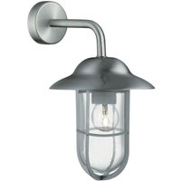 Searchlight 3291SS Well Glass 1 Light Outdoor Wall Lantern Light In Stainless Steel