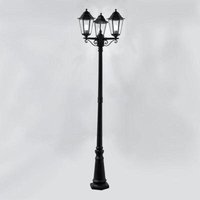 Searchlight 82540BK Alex 3 Light Outdoor Post Lamp With Clear Glass In Black