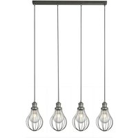 Searchlight 1384-4PW Balloon Cage 4 Light Linear Pendant Light In Pewter